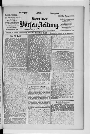 Berliner Börsen-Zeitung vom 22.01.1888