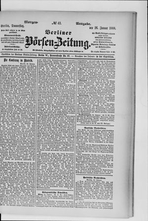 Berliner Börsen-Zeitung vom 26.01.1888
