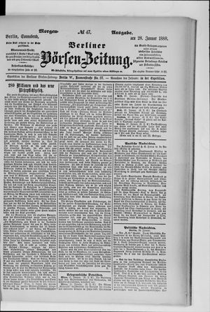 Berliner Börsen-Zeitung on Jan 28, 1888