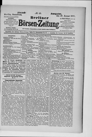 Berliner Börsen-Zeitung on Jan 28, 1888