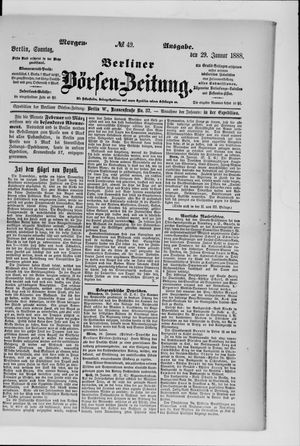 Berliner Börsen-Zeitung vom 29.01.1888
