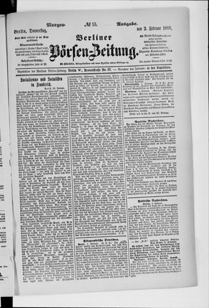 Berliner Börsen-Zeitung vom 02.02.1888