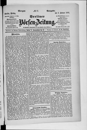 Berliner Börsen-Zeitung vom 03.02.1888