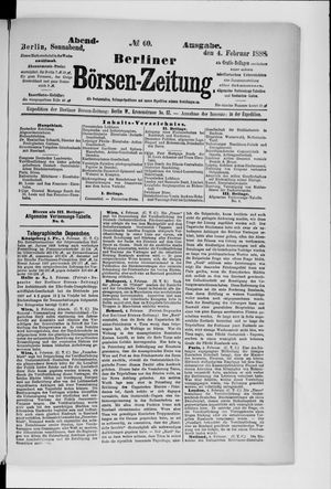 Berliner Börsen-Zeitung vom 04.02.1888
