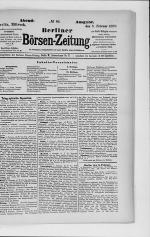 Berliner Börsen-Zeitung vom 08.02.1888