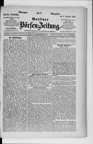 Berliner Börsen-Zeitung vom 09.02.1888