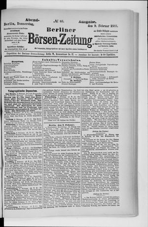 Berliner Börsen-Zeitung vom 09.02.1888