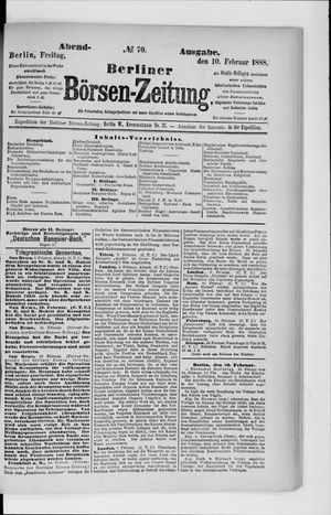 Berliner Börsen-Zeitung vom 10.02.1888