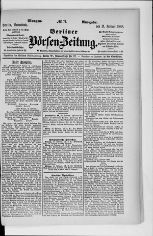 Berliner Börsen-Zeitung on Feb 11, 1888