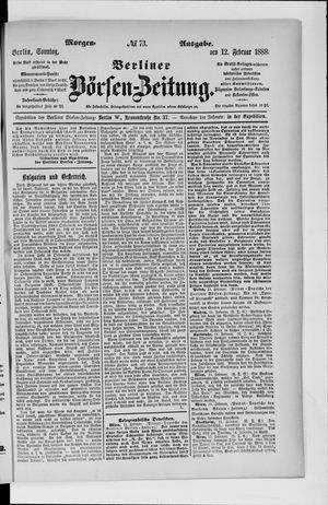 Berliner Börsen-Zeitung vom 12.02.1888