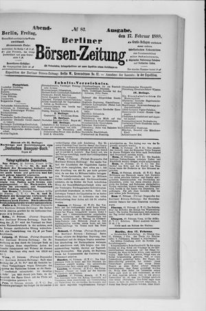 Berliner Börsen-Zeitung vom 17.02.1888