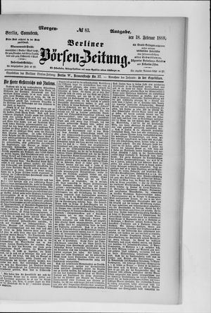 Berliner Börsen-Zeitung vom 18.02.1888