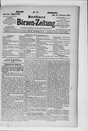 Berliner Börsen-Zeitung vom 18.02.1888