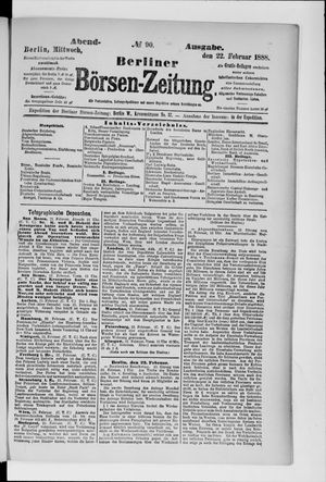 Berliner Börsen-Zeitung vom 22.02.1888