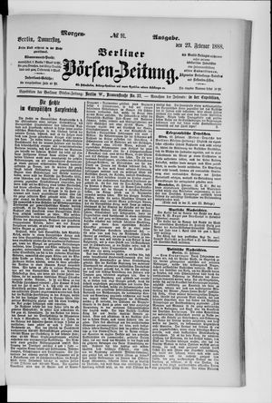 Berliner Börsen-Zeitung vom 23.02.1888
