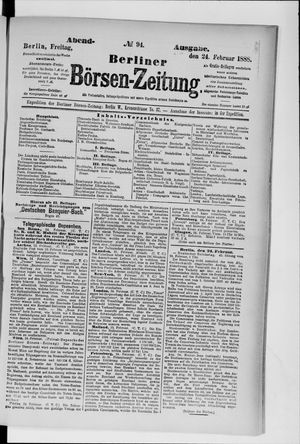 Berliner Börsen-Zeitung vom 24.02.1888