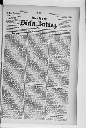 Berliner Börsen-Zeitung vom 25.02.1888