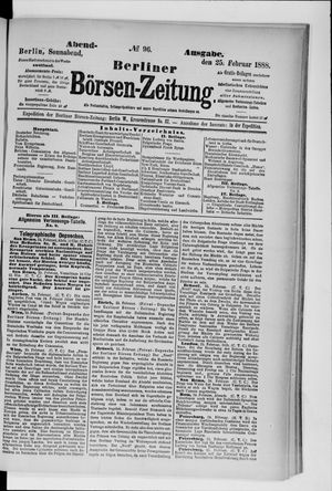 Berliner Börsen-Zeitung vom 25.02.1888