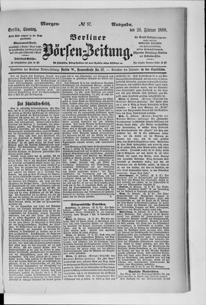 Berliner Börsen-Zeitung vom 26.02.1888