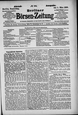 Berliner Börsen-Zeitung vom 01.03.1888