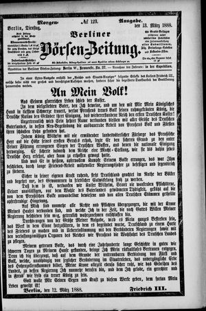 Berliner Börsen-Zeitung vom 13.03.1888