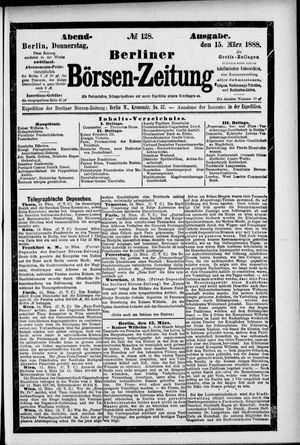 Berliner Börsen-Zeitung vom 15.03.1888