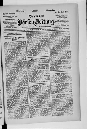 Berliner Börsen-Zeitung vom 11.04.1888