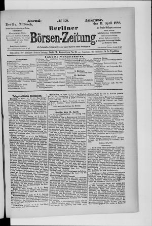 Berliner Börsen-Zeitung vom 11.04.1888
