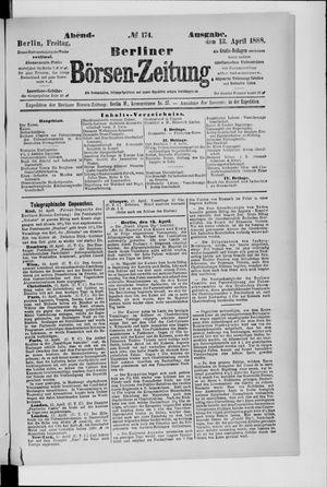 Berliner Börsen-Zeitung vom 13.04.1888