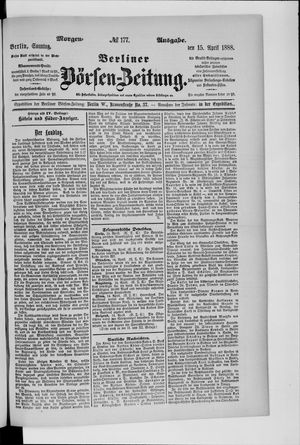 Berliner Börsen-Zeitung vom 15.04.1888