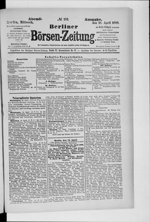Berliner Börsen-Zeitung vom 18.04.1888