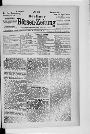 Berliner Börsen-Zeitung vom 19.04.1888