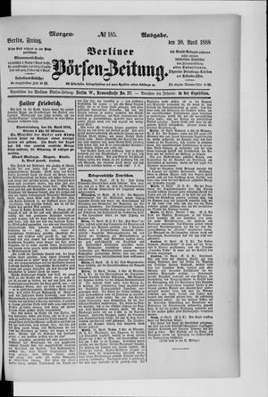 Berliner Börsen-Zeitung vom 20.04.1888