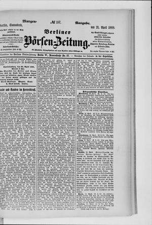 Berliner Börsen-Zeitung vom 21.04.1888