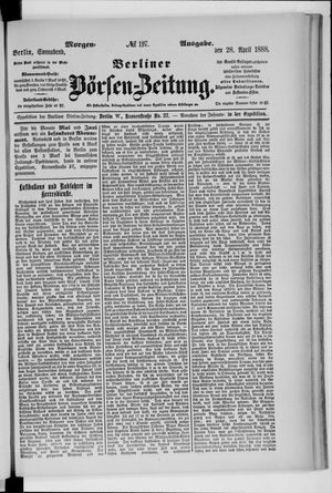 Berliner Börsen-Zeitung vom 28.04.1888