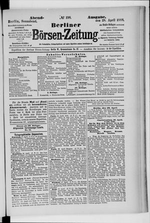 Berliner Börsen-Zeitung vom 28.04.1888