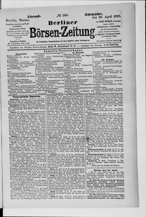 Berliner Börsen-Zeitung vom 30.04.1888