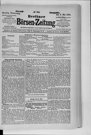 Berliner Börsen-Zeitung vom 03.05.1888