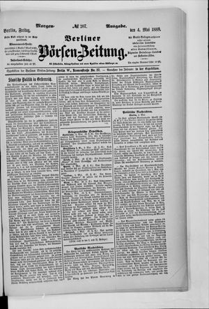 Berliner Börsen-Zeitung vom 04.05.1888