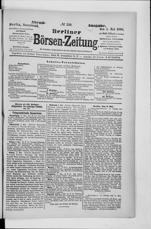 Berliner Börsen-Zeitung vom 05.05.1888