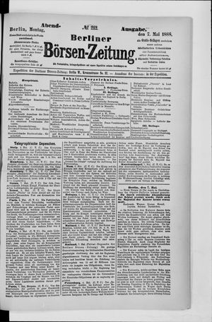 Berliner Börsen-Zeitung vom 07.05.1888