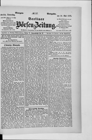 Berliner Börsen-Zeitung vom 10.05.1888