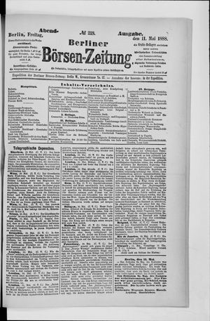 Berliner Börsen-Zeitung on May 11, 1888