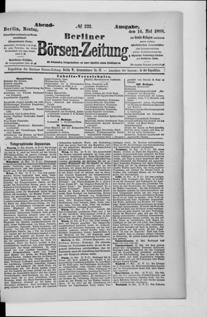 Berliner Börsen-Zeitung vom 14.05.1888