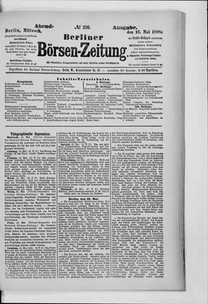 Berliner Börsen-Zeitung vom 16.05.1888