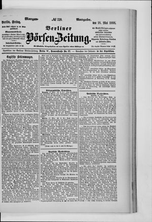 Berliner Börsen-Zeitung vom 18.05.1888