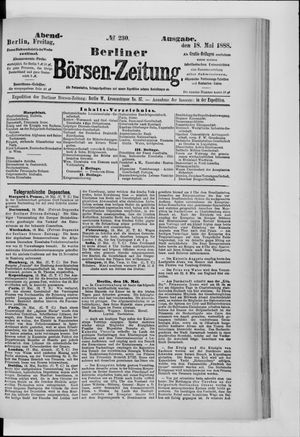 Berliner Börsen-Zeitung vom 18.05.1888