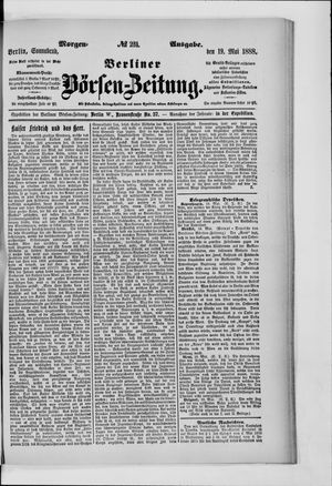 Berliner Börsen-Zeitung vom 19.05.1888