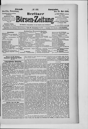 Berliner Börsen-Zeitung vom 19.05.1888