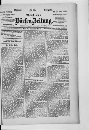 Berliner Börsen-Zeitung vom 20.05.1888